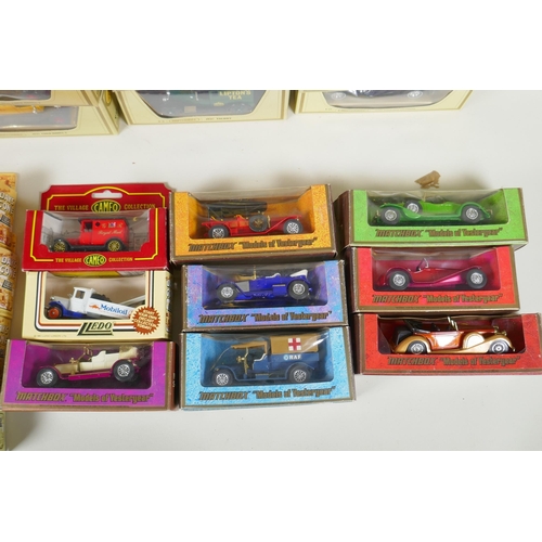 275 - A quantity of assorted diecast model cars and trucks to include Matchbox Models of Yesteryear, Lledo... 