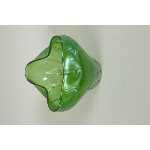 29 - An Art Nouveau Loetz 'Neptun' pattern iridescent glass vase, 11cm high