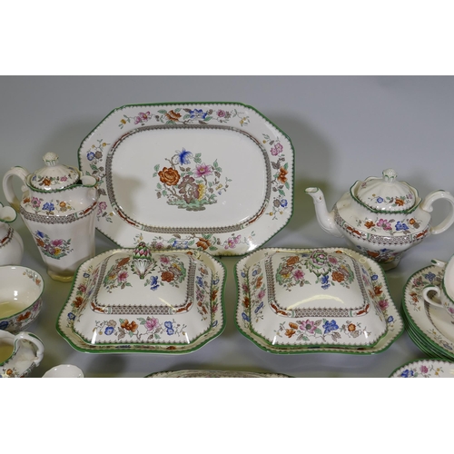 3 - A Copeland Spode Chinese rose pattern part tea and dinner service comprising dinner, tea and side pl... 