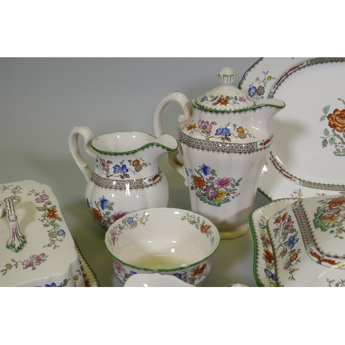 3 - A Copeland Spode Chinese rose pattern part tea and dinner service comprising dinner, tea and side pl... 