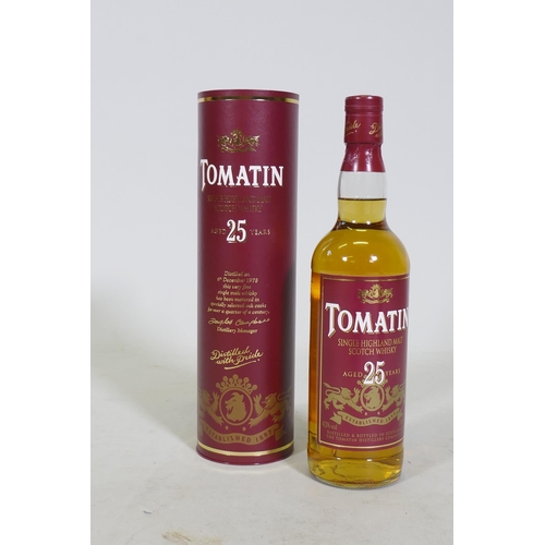 310 - Bottle of Tomatin, Single Highland malt whisky, aged 25 years, in box