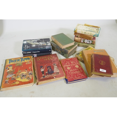 313 - A quantity of an early C20th children's books, Tiger Tim's Annual 1928, Playbook 1913, Through the L... 