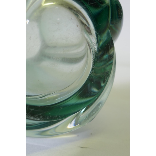 36 - A Val St Lambert studio glass vase, signed to base, 19cm high