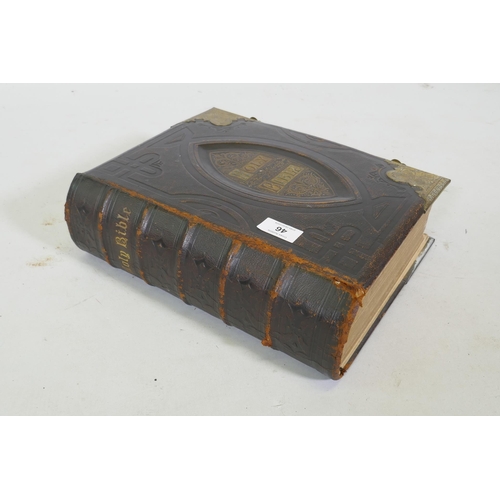 46 - Brown's Self Interpreting Family Bible, published by J.G. Murdoch, London, C19th leather bound with ... 