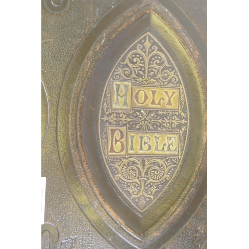 46 - Brown's Self Interpreting Family Bible, published by J.G. Murdoch, London, C19th leather bound with ... 