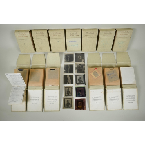 72 - A large quantity of vintage medium format negative albums, including photos of art, travel, nudes, s... 