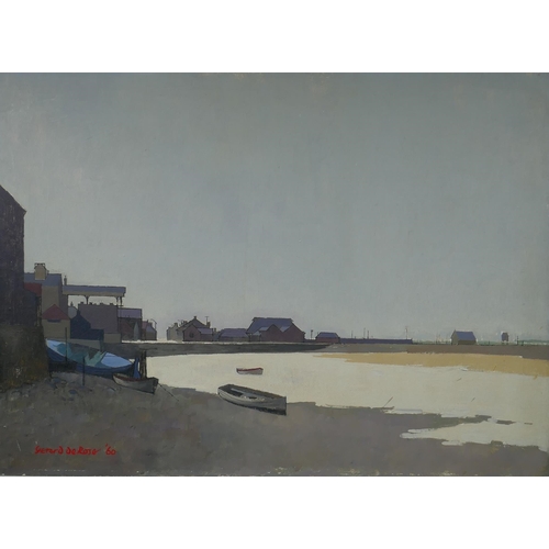 803 - Gerard De Rose, (British, 1918-1987), Wells, Norfolk, (19)60, landscape, unframed, oil on board, 80 ... 