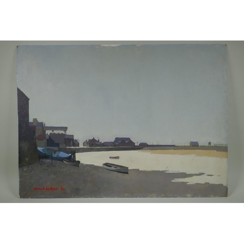 803 - Gerard De Rose, (British, 1918-1987), Wells, Norfolk, (19)60, landscape, unframed, oil on board, 80 ... 