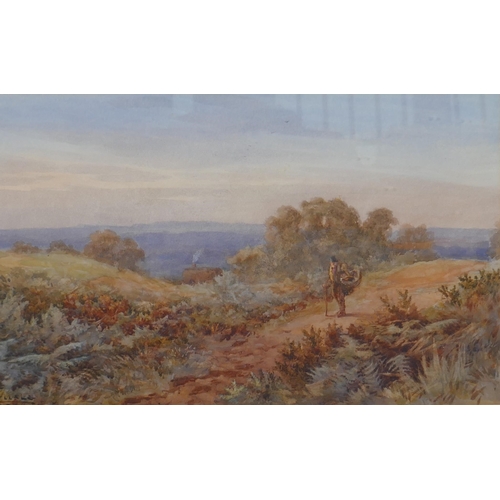 805 - George Howard, the 9th Earl of Carlisle, (British, 1843-1911), On Hampstead Heath, landscape with fi... 