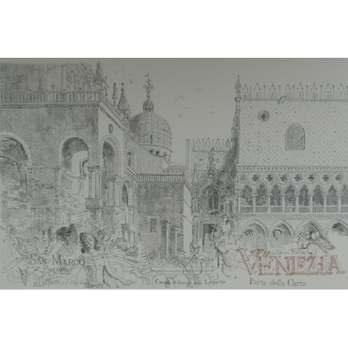 807 - John Ward, R.A., Venezia, limited edition etching, signed and numbered in pencil, 40 x 61cm