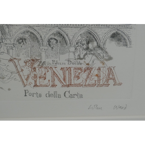 807 - John Ward, R.A., Venezia, limited edition etching, signed and numbered in pencil, 40 x 61cm