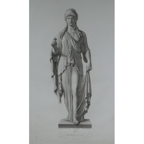 817 - After Bertel Thorvaldsen, (Danish, 1770-1844), Speranze, Engraving by Giovanni Balestra, C19th, 30 x... 