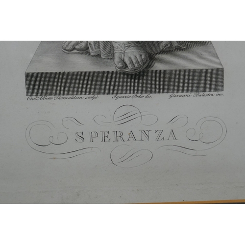 817 - After Bertel Thorvaldsen, (Danish, 1770-1844), Speranze, Engraving by Giovanni Balestra, C19th, 30 x... 