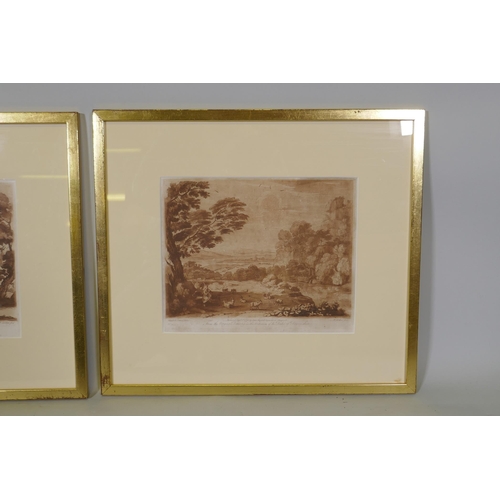 874 - After Claude le Lorrain, two plates from the Liber Veritatis, after original drawings in the collect... 