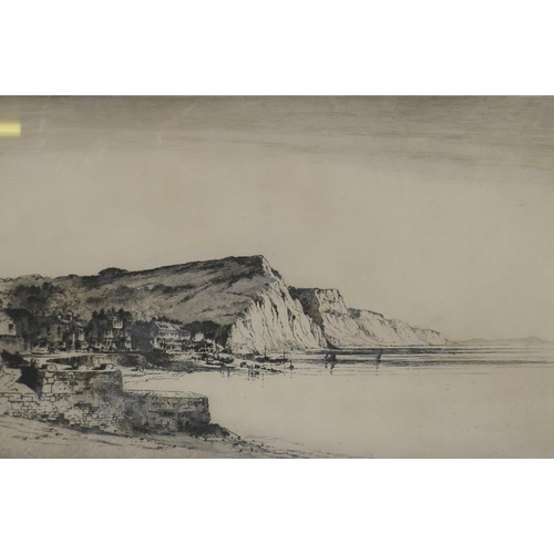 888 - Albany E. Howarth, Sidmouth, etching, signed, 42 x 27cm, and A.W. Stroud, Amberley Mount, Sussex, et... 