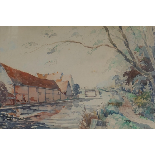 895 - G. Wilson, (C20th), Pyrford Mill, Surrey, 1946, watercolour, 34 x 23cm