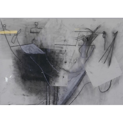 918 - Bobbie Bale, Installation, label verso, charcoal on paper, 82 x 57cm