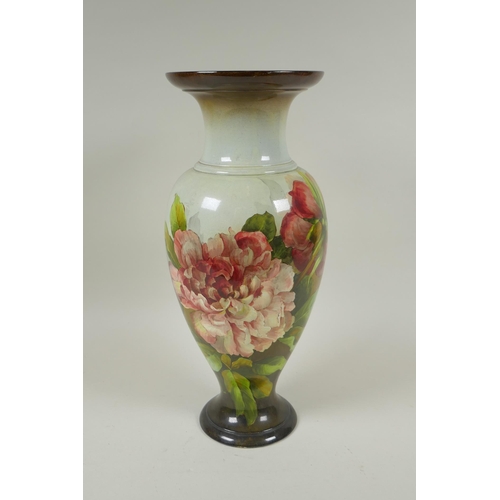 94 - A late C19th/early C20th Doulton Lambeth faience vase by Josephine A. Durtnall, the body decorated w... 