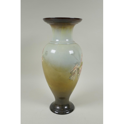 94 - A late C19th/early C20th Doulton Lambeth faience vase by Josephine A. Durtnall, the body decorated w... 