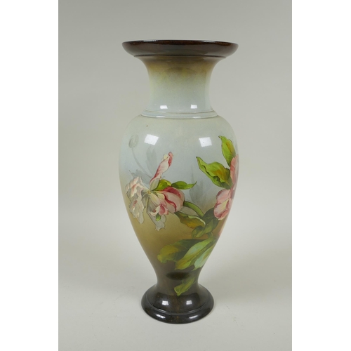 94 - A late C19th/early C20th Doulton Lambeth faience vase by Josephine A. Durtnall, the body decorated w... 