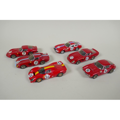 Six AMR (Andre Marie Ruf) 1:43 scale metal kit built Ferrari models, to  include a Ferrari 330 P4 Le