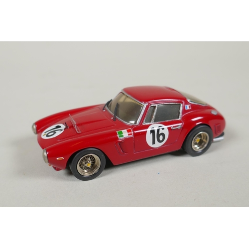 Six AMR (Andre Marie Ruf) 1:43 scale metal kit built Ferrari