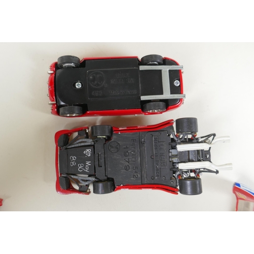 Six AMR (Andre Marie Ruf) 1:43 scale metal kit built Ferrari