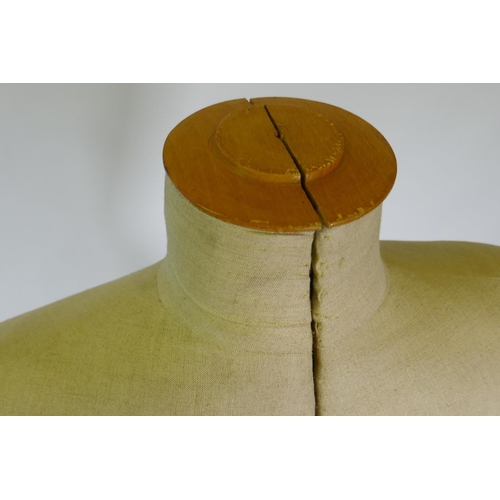 1008 - A vintage French adjustable tailor's dummy, 146cm high