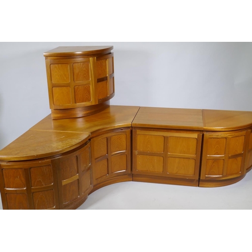 1013 - Five Nathan teak corner cabinets