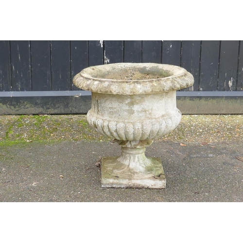 1041 - A vintage campagna style reconstituted stone garden urn