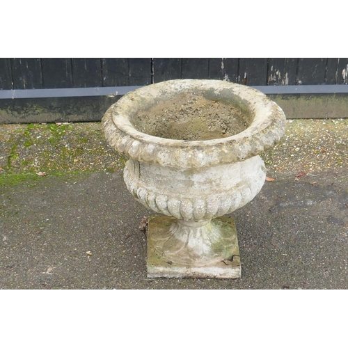 1041 - A vintage campagna style reconstituted stone garden urn