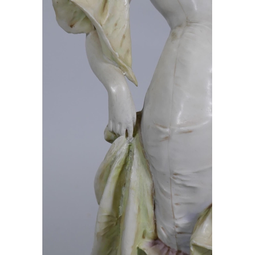 111 - A Riessner, Stellmacher & Kessel, Turn Teplitz, Bohemian Art Nouveau porcelain figure of a drape... 