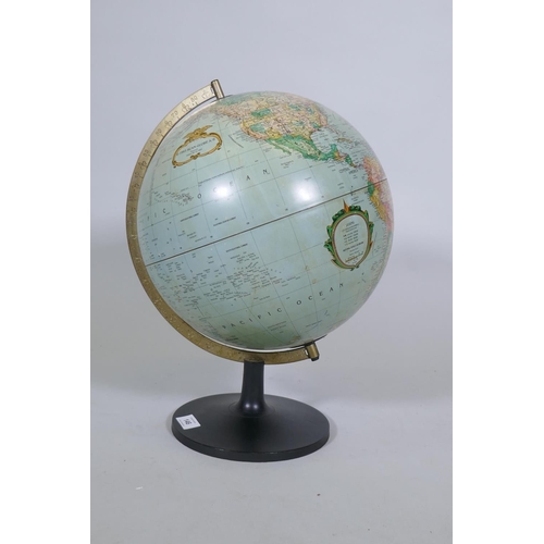 146 - A Danish Scan-Globe political terrestrial globe, 43cm high