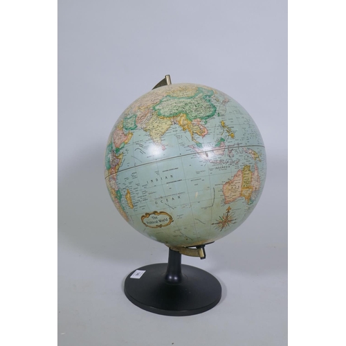 146 - A Danish Scan-Globe political terrestrial globe, 43cm high