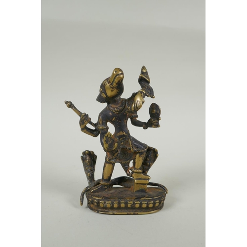 17 - An Indian bronze figure of Varahi, 16cm high