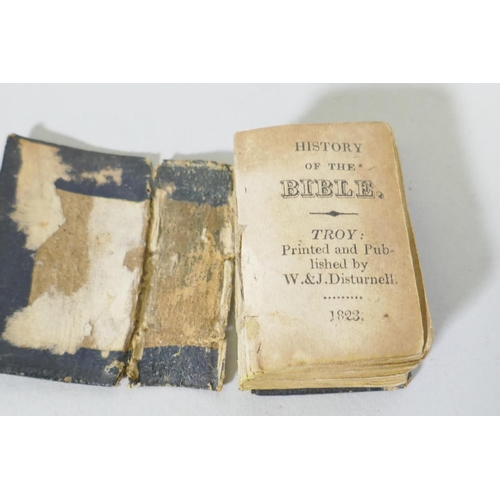 215 - A History of the Bible, a miniature book by Troy, printed and published by W & J Disturnell, 182... 