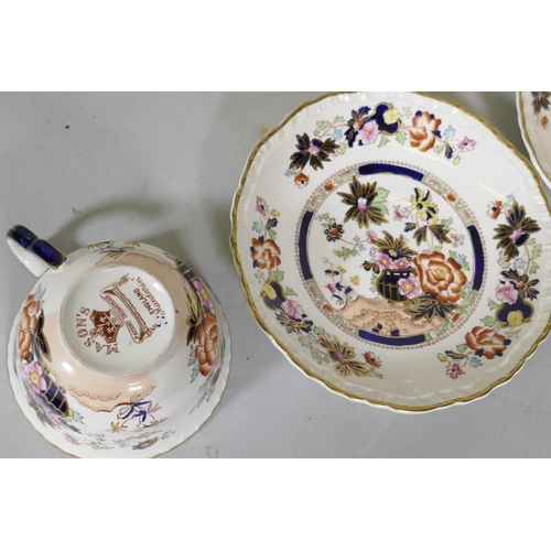 22 - A Mason's Mandarin pattern part tea set