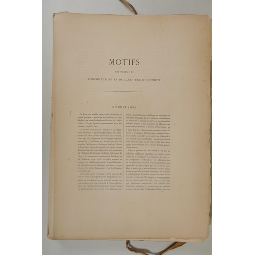 267 - Motifs Historiques D'Architecture et de Sculpture D'Ornament, by Cesar Daly, Premiere Serie, Tome 1,... 