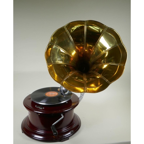 271 - A vintage style 'Victrola' gramophone, horn 38cm diameter