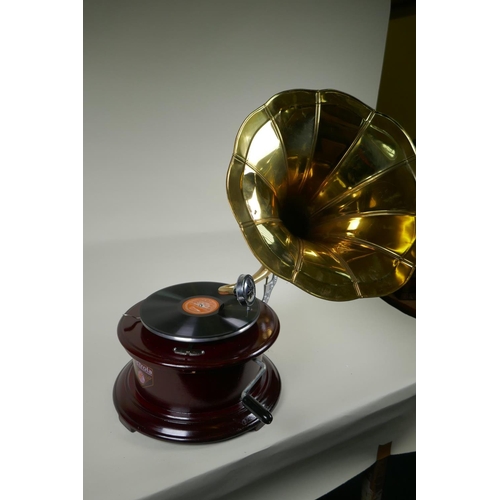 271 - A vintage style 'Victrola' gramophone, horn 38cm diameter