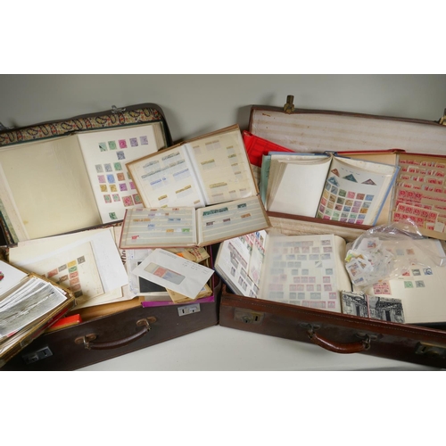 282 - A large quantity of C19th, C20th and world postage stamps in albums, loose and attached to postcards... 