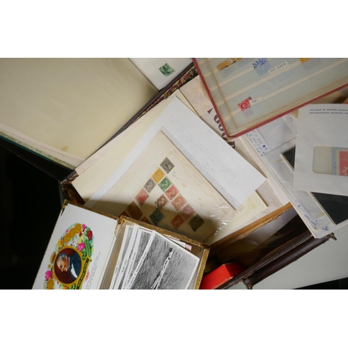 282 - A large quantity of C19th, C20th and world postage stamps in albums, loose and attached to postcards... 