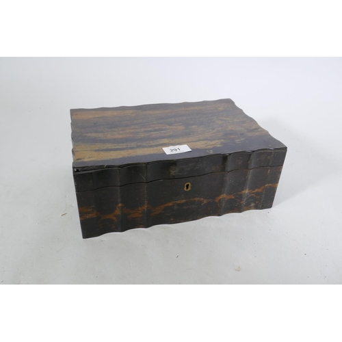 291 - A C19th coromandel box, 31 x 21 x 12cm