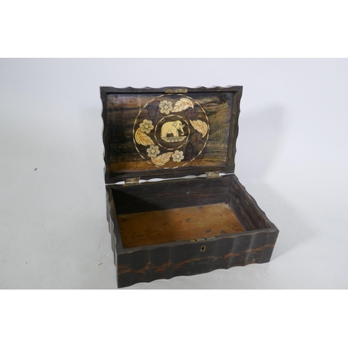 291 - A C19th coromandel box, 31 x 21 x 12cm