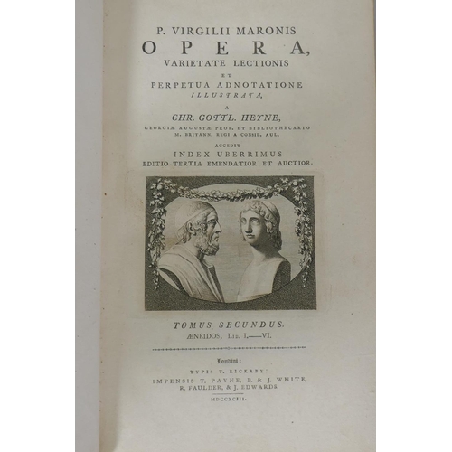 39 - The Works of Virgil, P. Virgilii Maronis, Opera, two volumes, published T. Rickaby, T. Payne, B. &am... 