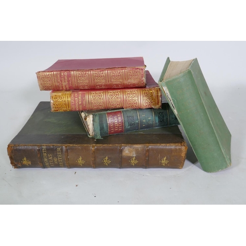 46 - Harmsworth Atlas and Gazeteer, circa 1900, Living Animals of The World, 2 volumes; The book of the D... 