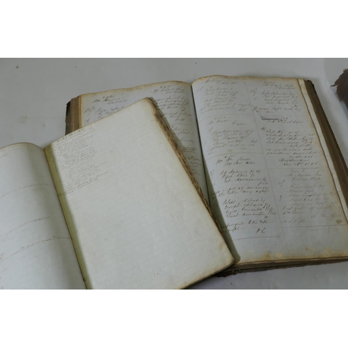 58 - Two handwritten ledgers containing names and prescriptions, one 1850s, the other early 1900s, from B... 