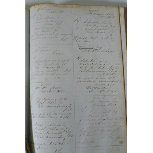 58 - Two handwritten ledgers containing names and prescriptions, one 1850s, the other early 1900s, from B... 