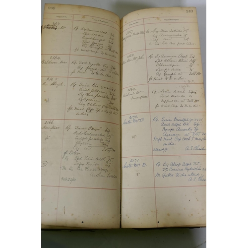 58 - Two handwritten ledgers containing names and prescriptions, one 1850s, the other early 1900s, from B... 