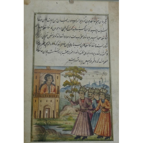 802 - Two antique Persian Qajar manuscript pages, 13 x 18cm 